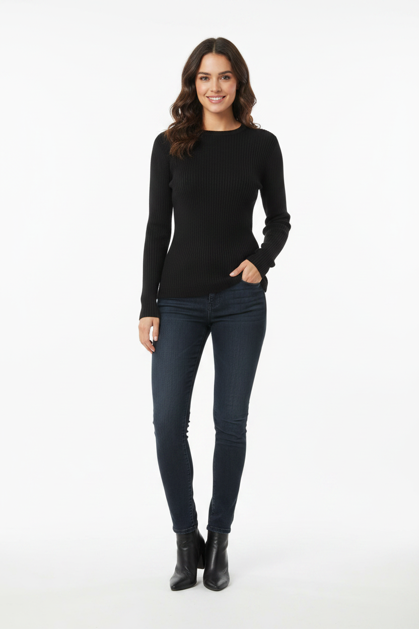 Maglia sottogiacca in puro cashmere giro collo