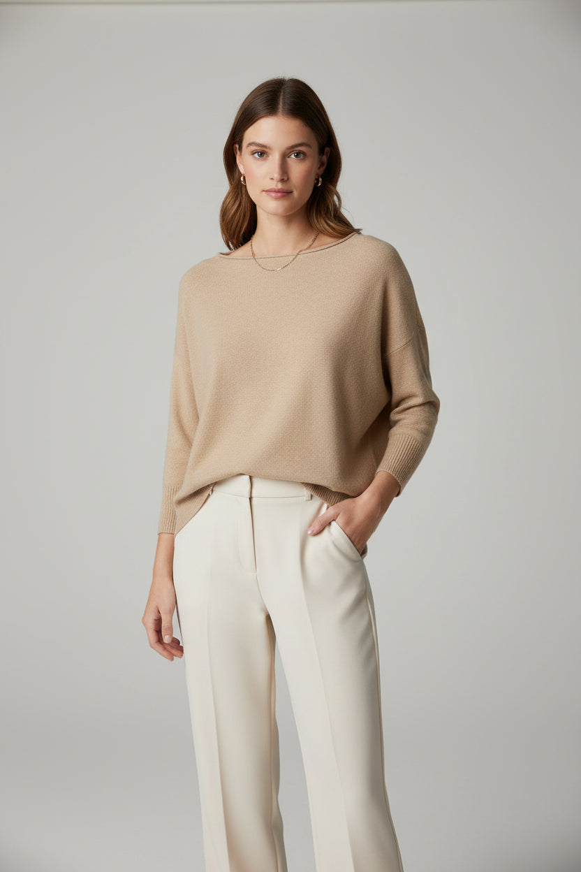 Maglia a scatola in puro cashmere